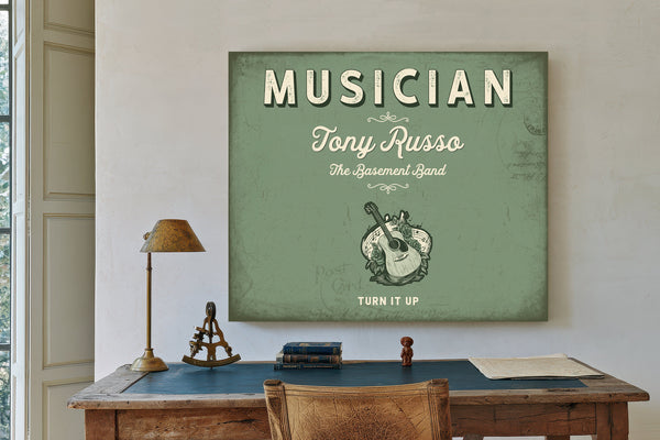 Personalized Musician Sign, Turn It Up, Sage & Forest, image 2
