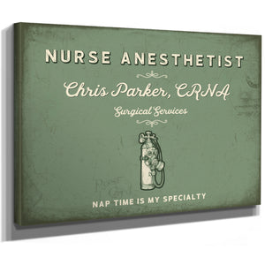 Personalized Nurse Anesthetist Sign, Nap Time Is My Specialty, Sage & Forest, image 8