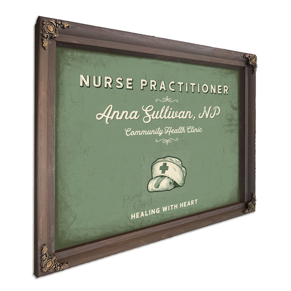 Personalized Nurse Practitioner Sign, Healing With Heart, Sage & Forest, image 7