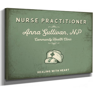 Personalized Nurse Practitioner Sign, Healing With Heart, Sage & Forest, image 8
