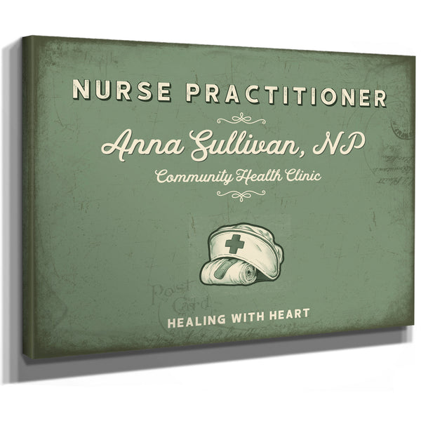 Personalized Nurse Practitioner Sign, Healing With Heart, Sage & Forest, image 8