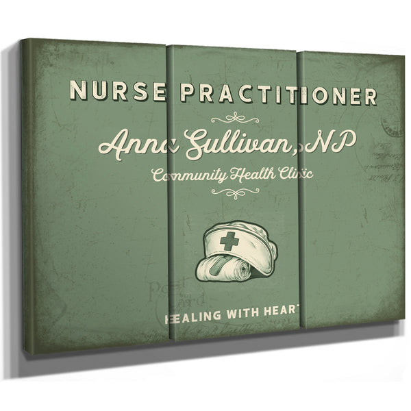 Personalized Nurse Practitioner Sign, Healing With Heart, Sage & Forest, image 14