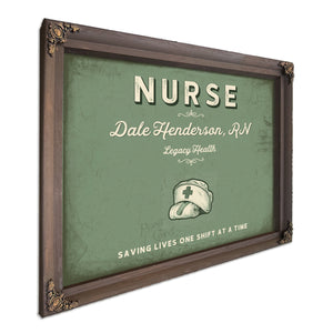 Personalized Nurse Sign, Saving Lives One Shift at a Time, Sage & Forest, image 7