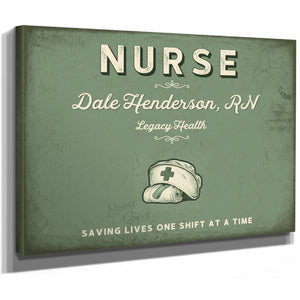 Personalized Nurse Sign, Saving Lives One Shift at a Time, Sage & Forest, image 8