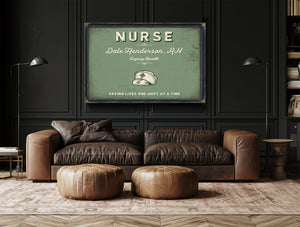 Personalized Nurse Sign, Saving Lives One Shift at a Time, Sage & Forest, image 17