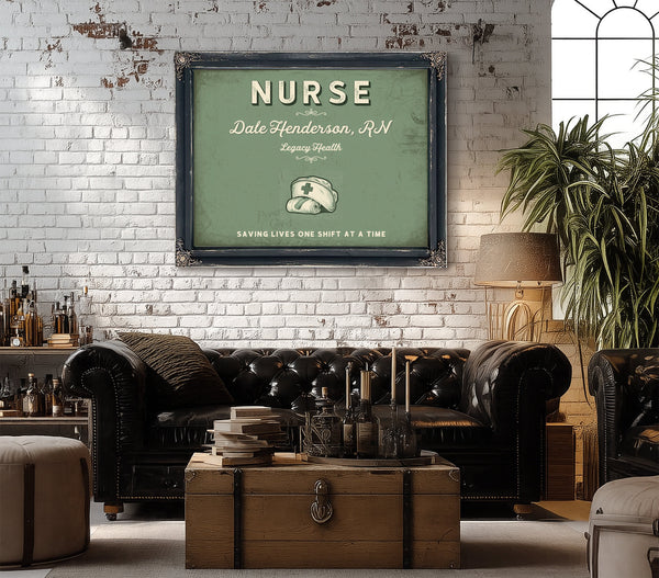 Personalized Nurse Sign, Saving Lives One Shift at a Time, Sage & Forest, image 18