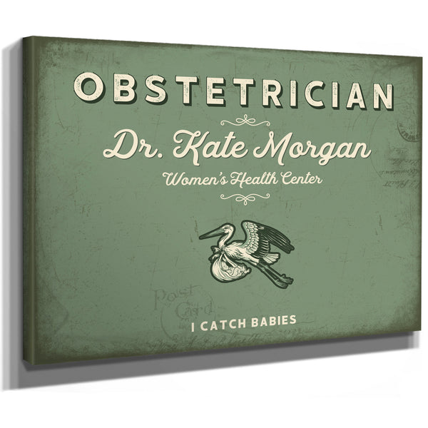 Personalized Obstetrician Sign, I Catch Babies, Sage & Forest, image 8