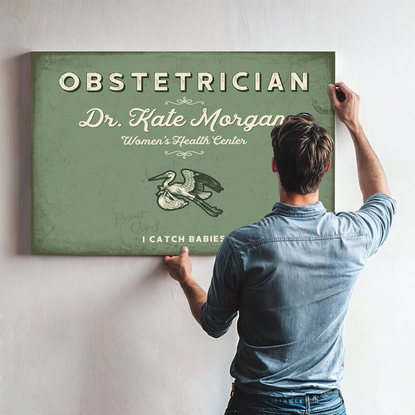 Personalized Obstetrician Sign, I Catch Babies, Sage & Forest, image 9