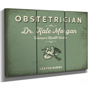 Personalized Obstetrician Sign, I Catch Babies, Sage & Forest, image 14