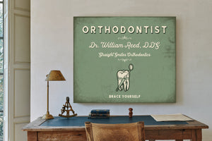 Personalized Orthodontist Sign, Brace Yourself, Sage & Forest, image 2