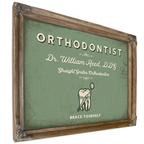 Personalized Orthodontist Sign, Brace Yourself, Sage & Forest, image 6