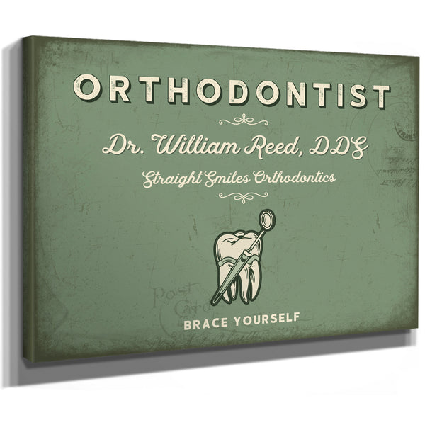Personalized Orthodontist Sign, Brace Yourself, Sage & Forest, image 8