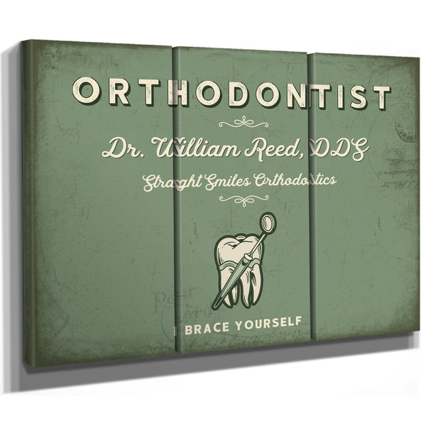 Personalized Orthodontist Sign, Brace Yourself, Sage & Forest, image 14