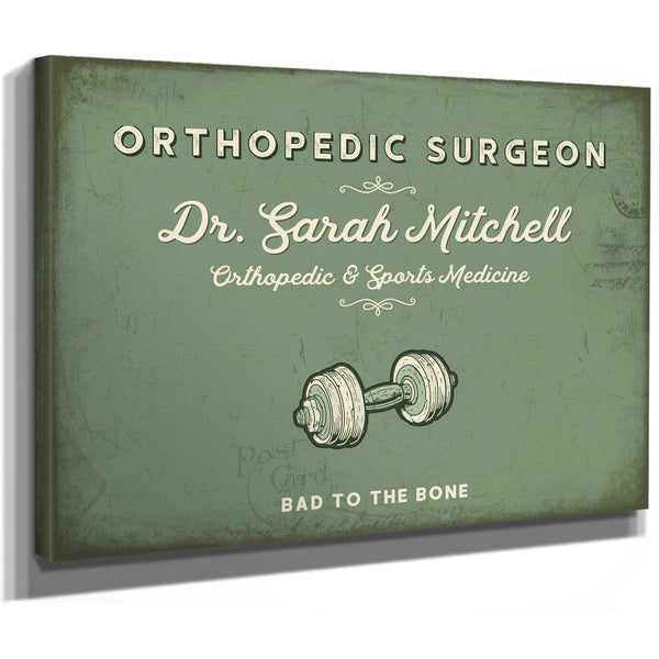 Personalized Orthopedic Surgeon Sign, Bad to the Bone, Sage & Forest, image 8