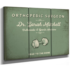 Personalized Orthopedic Surgeon Sign, Bad to the Bone, Sage & Forest, image 14