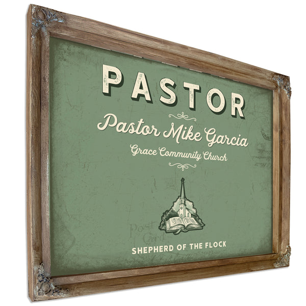 Personalized Pastor Sign, Shepherd of the Flock, Sage & Forest, image 6
