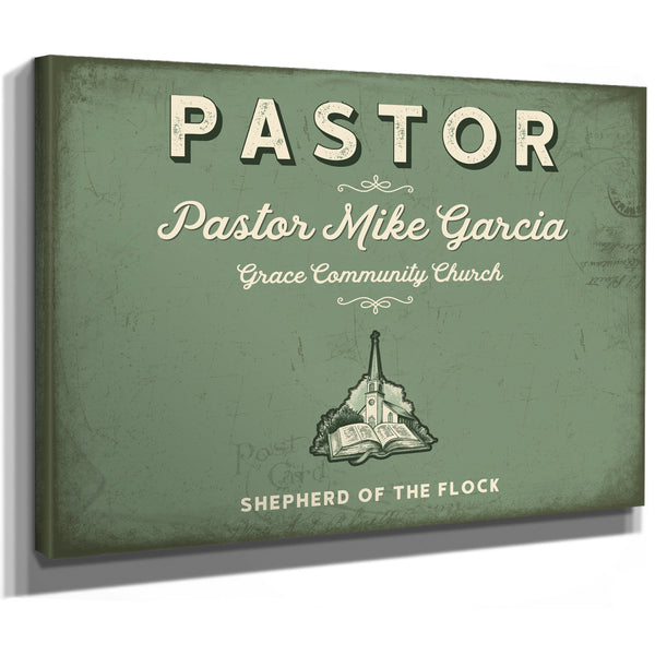 Personalized Pastor Sign, Shepherd of the Flock, Sage & Forest, image 8