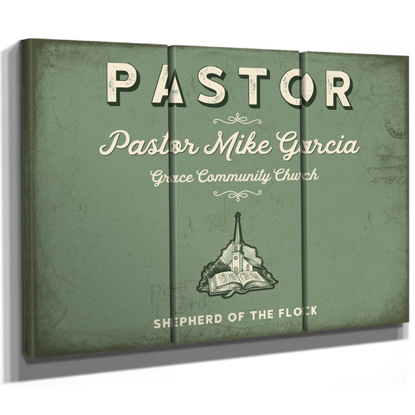 Personalized Pastor Sign, Shepherd of the Flock, Sage & Forest, image 14