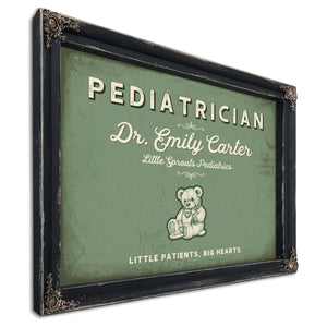 Personalized Pediatrician Sign, Little Patients, Big Hearts, Sage & Forest, image 1