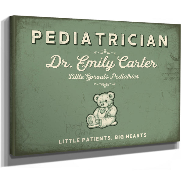 Personalized Pediatrician Sign, Little Patients, Big Hearts, Sage & Forest, image 8