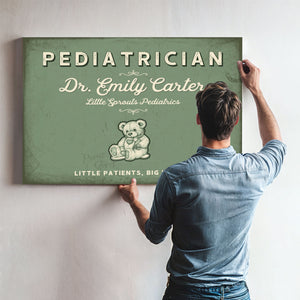 Personalized Pediatrician Sign, Little Patients, Big Hearts, Sage & Forest, image 9