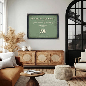 Personalized Perioperative Nurse Sign, Scrubbed In and Ready, Sage & Forest, image 4