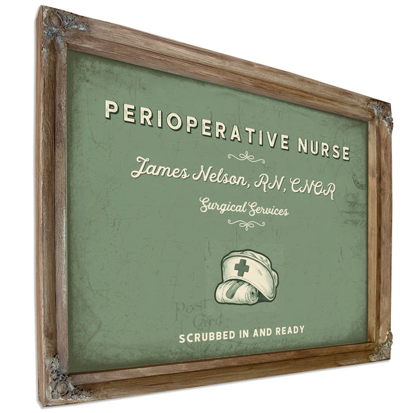 Personalized Perioperative Nurse Sign, Scrubbed In and Ready, Sage & Forest, image 6