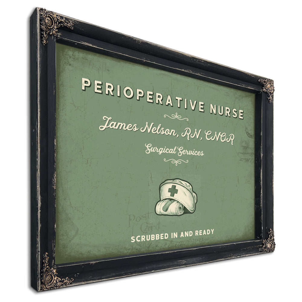 Personalized Perioperative Nurse Sign, Scrubbed In and Ready, Sage & Forest, image 1