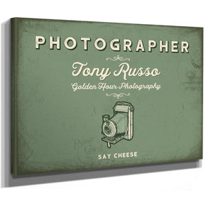 Personalized Photographer Sign, Say Cheese, Sage & Forest, image 8