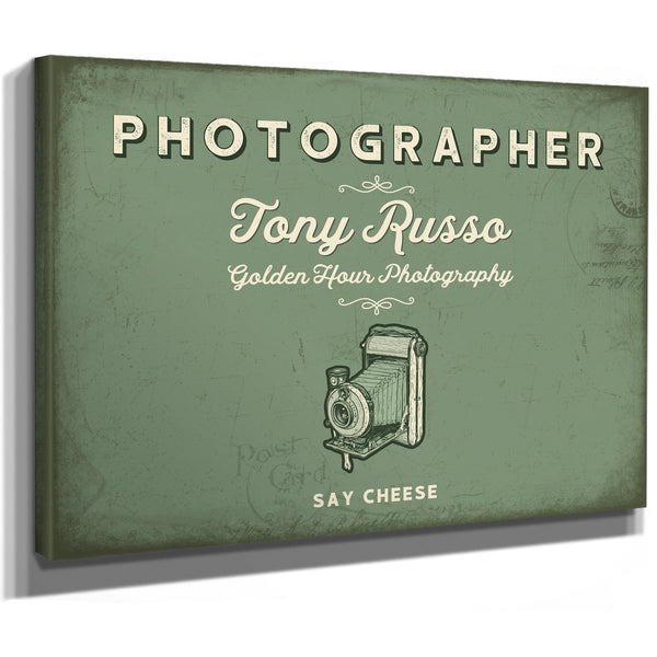 Personalized Photographer Sign, Say Cheese, Sage & Forest, image 8