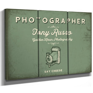 Personalized Photographer Sign, Say Cheese, Sage & Forest, image 14