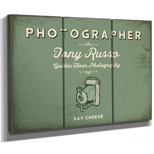 Personalized Photographer Sign, Say Cheese, Sage & Forest, image 14