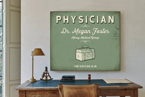 Personalized Physician Sign, The Doctor Is In, Sage & Forest, image 2