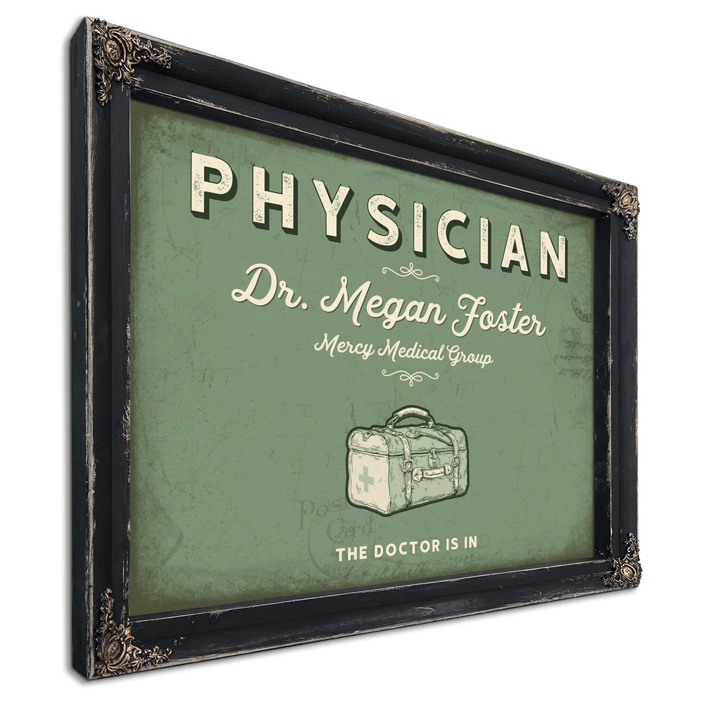 Personalized Physician Sign, The Doctor Is In, Sage & Forest, image 1