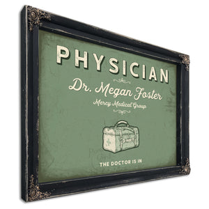 Personalized Physician Sign, The Doctor Is In, Sage & Forest, image 1