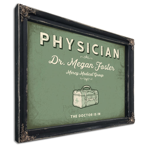 Personalized Physician Sign, The Doctor Is In, Sage & Forest, image 1