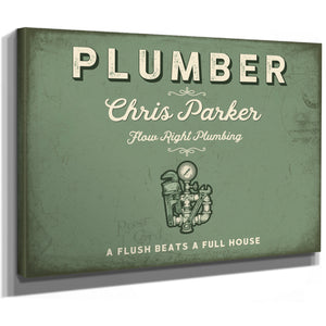 Personalized Plumber Sign, A Flush Beats a Full House, Sage & Forest, image 8