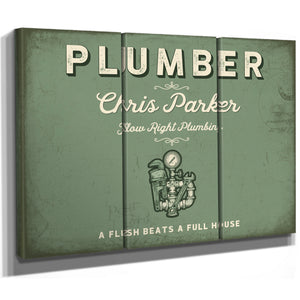 Personalized Plumber Sign, A Flush Beats a Full House, Sage & Forest, image 14