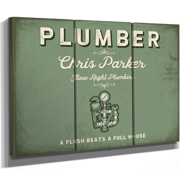 Personalized Plumber Sign, A Flush Beats a Full House, Sage & Forest, image 14
