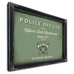 Personalized Police Officer Sign, To Protect and Serve, Sage & Forest, image 1