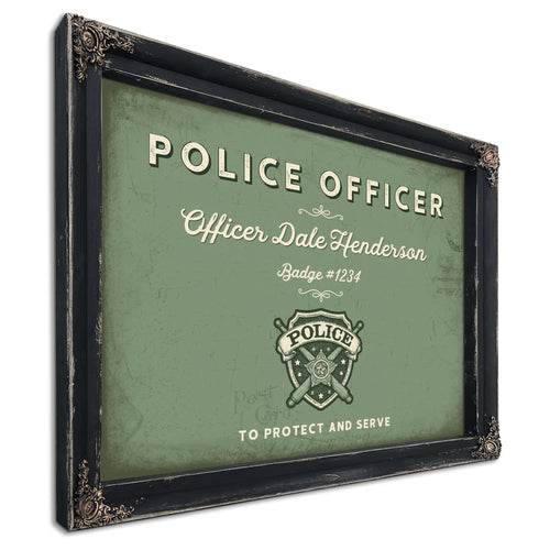 Personalized Police Officer Sign, To Protect and Serve, Sage & Forest, image 1