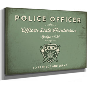 Personalized Police Officer Sign, To Protect and Serve, Sage & Forest, image 8