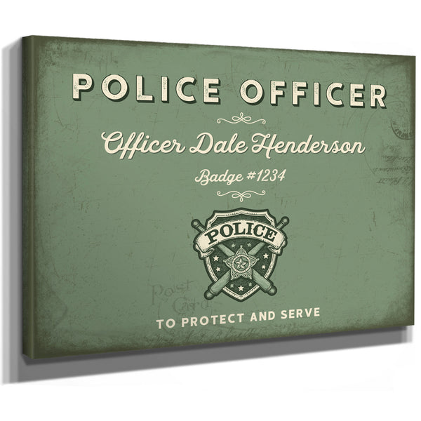 Personalized Police Officer Sign, To Protect and Serve, Sage & Forest, image 8