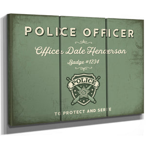 Personalized Police Officer Sign, To Protect and Serve, Sage & Forest, image 14