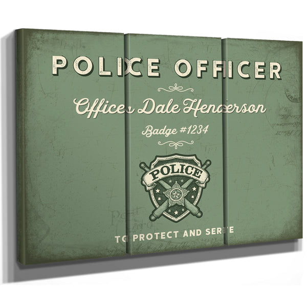 Personalized Police Officer Sign, To Protect and Serve, Sage & Forest, image 14