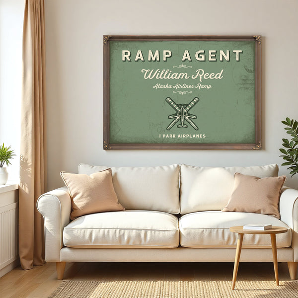 Personalized Ramp Agent Sign, I Park Airplanes, Sage & Forest, image 5