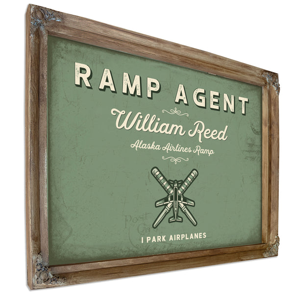 Personalized Ramp Agent Sign, I Park Airplanes, Sage & Forest, image 6