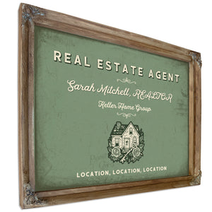 Personalized Real Estate Agent Sign, Location, Location, Location, Sage & Forest, image 6