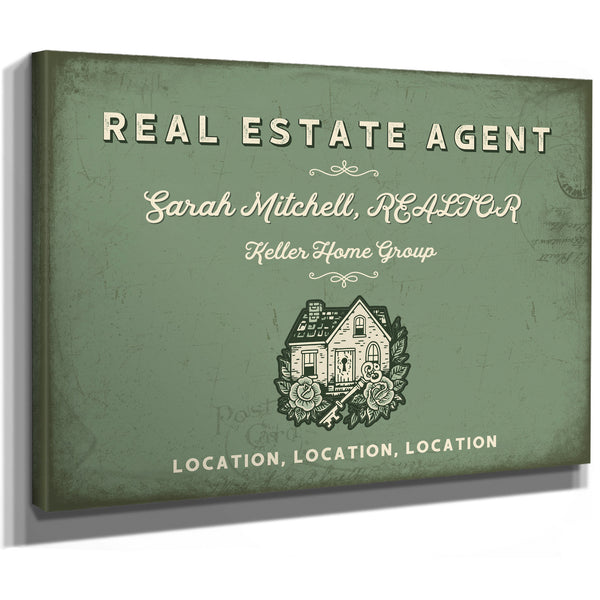 Personalized Real Estate Agent Sign, Location, Location, Location, Sage & Forest, image 8