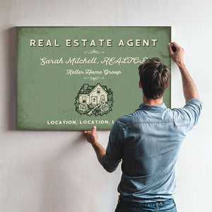Personalized Real Estate Agent Sign, Location, Location, Location, Sage & Forest, image 9